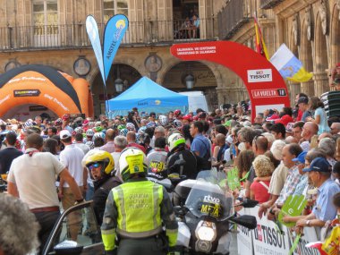 Salamanca şehrindeki La Vuelta (Bisiklet Tour of Spain)