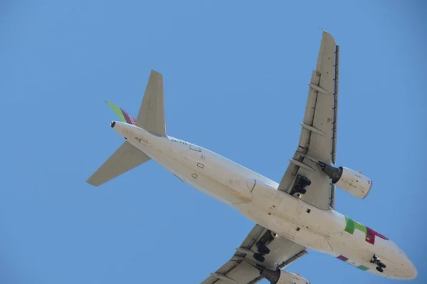 Vuelo TAP Air Portugal Airbus A319 en Lisboa — Foto de Stock