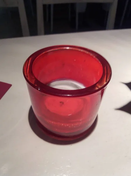 Candle on a restaurant table — Stock Photo, Image