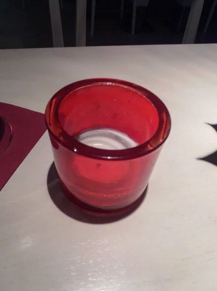 Candle on a restaurant table — Stock Photo, Image