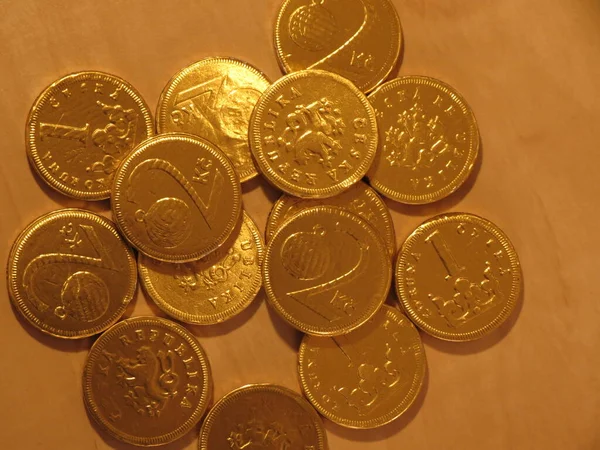 Tschechische Kronen Goldmünzen — Stockfoto