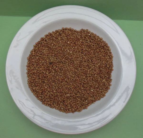 Karabuğday Fagopyrum Esculentum Veya Yaygın Karabuğday Baklagilleri Sebzeli Yiyecekler — Stok fotoğraf