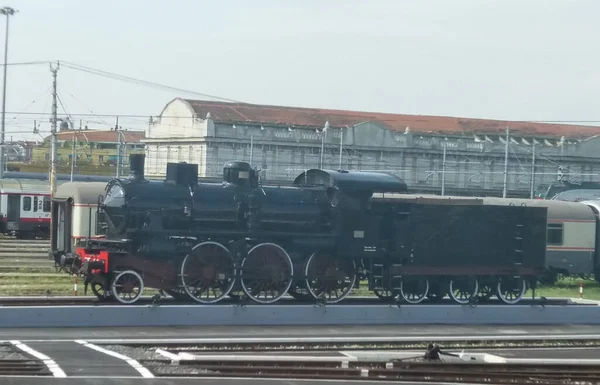 Milan Italy Circa April 2019 Detail Ancient Steam Train Locomotive — 图库照片