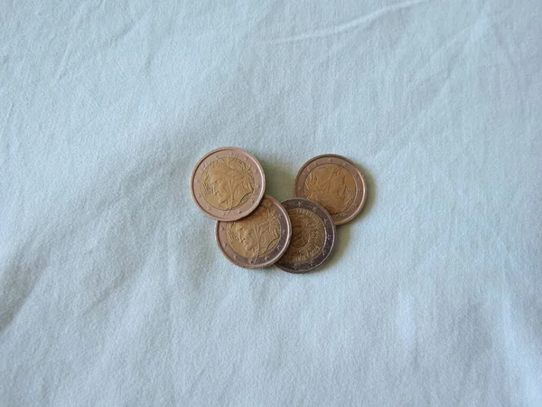 Євро Монети Євр Валюта Європейського Союзу — стокове фото