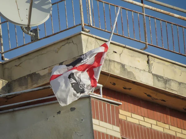 Bandera Cerdeña También Conocida Como Bandera Los Cuatro Moros — Foto de Stock