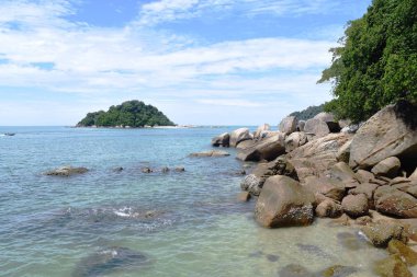 Pangkor Island beach bir manzaraya 