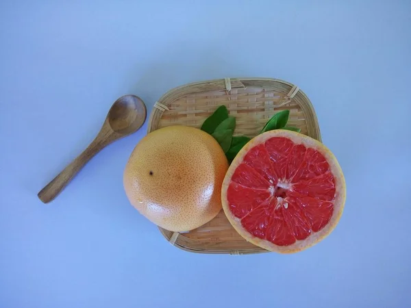 Close Grapefruit White Background — Stock Photo, Image