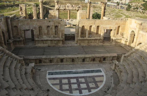 Amfiteátr Starověké Římské Město Gerasa Moderní Džeraš Jordánsko — Stock fotografie
