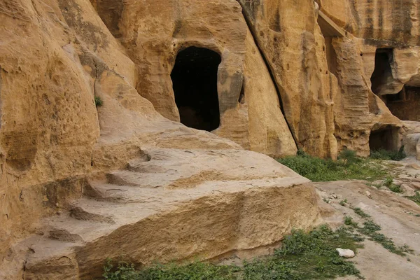 Piccola Petra Siq Barid Wadi Musa Giordania Ensemble Architettonico Little — Foto Stock