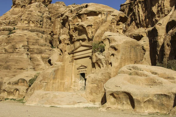 Pequeno Petra Siq Barid Wadi Musa Jordânia Conjunto Arquitetônico Little — Fotografia de Stock