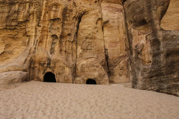 Piccola Petra Siq Barid Wadi Musa Giordania Ensemble Architettonico Little — Foto Stock