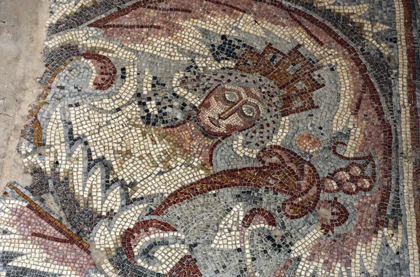 Ancien Plancher Mosaïque Byzantine Des Églises Ville Madaba Jordanie — Photo