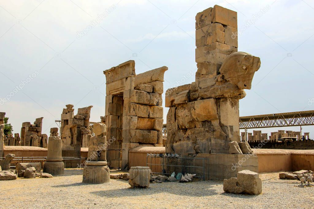 The ancient ruins of the Persepolis complex, famous ceremonial capital of Ancient Persia, Iran.