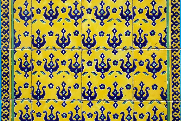 Mosaico Colorido Azulejos Cerâmicos Estilo Tradicional Persa Parede Fin Garden — Fotografia de Stock