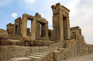 Persepolis kompleksinin antik kalıntıları, İran 'ın Antik İran' ın ünlü törensel başkenti.