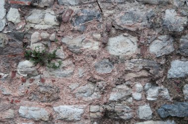 Yaşlı taş duvar yakın çekim doku, arka plan, metin veya görüntü için