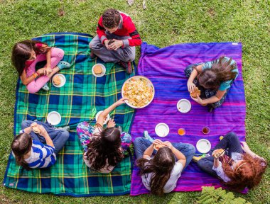 Çocuklar piknik yapıyor