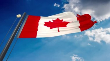 Kanada 'nın mavi gökyüzü arka planına sahip doğal bir bayrak.