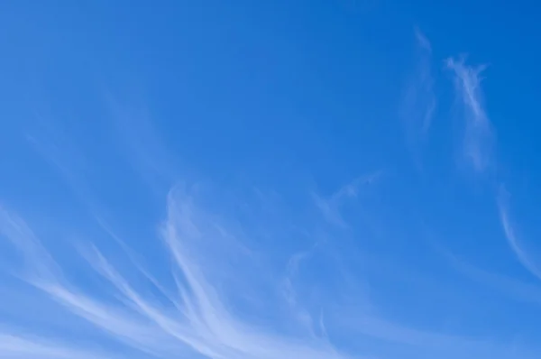 Light white cirrus clouds in the blue sky on a sunny day. Good weather. — Stock Photo, Image