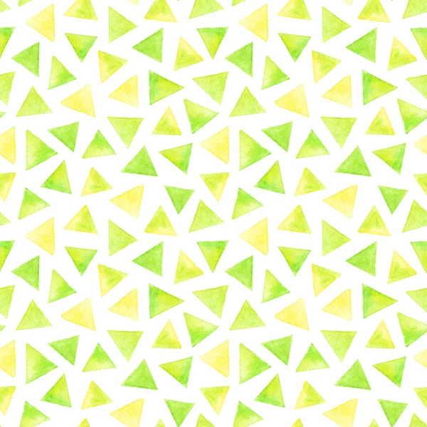 Aquarelle Jaune Vert Triangle Motif Abstrait Sans Couture — Photo