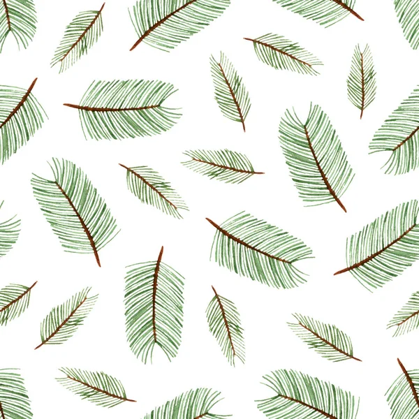 Watercolor Pine Seamless Pattern — Stock Photo, Image