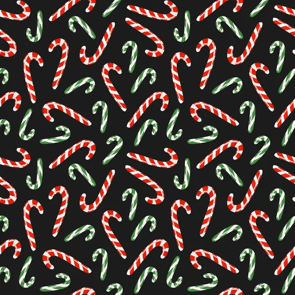 포장을 귀여운 패턴입니다 어두운 배경에 크리스마스 지팡이 — 스톡 사진