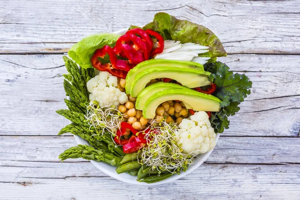 Buddha Bowl Zdrowe Zbilansowane Posiłki Wegetariańskie — Zdjęcie stockowe