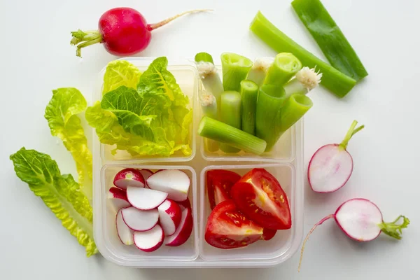 Gesundes Und Frisches Gemüse Der Lunchbox — Stockfoto
