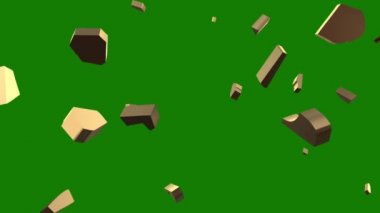 Parçaları bitcoin yeşil bir arka plan üzerinde tek bir bütün montaj 3d animasyon.