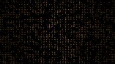 Altın basamak ve yansımalar ile elektronik veri akışı Cyberspace aşağı hareket yanıp söner, bir dijital güvenlik kodu görselleştirme, bir yapay zeka, döngülü animasyon.