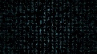 Mavi basamak ve yansımalar ile elektronik veri akışı Cyberspace aşağı hareket yanıp söner, bir dijital güvenlik kodu görselleştirme, bir yapay zeka, döngülü animasyon.