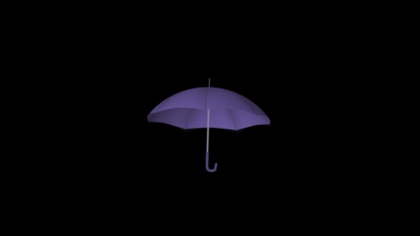 Guarda Chuva Girar Balançar Sete Opções Azul Verde Rosa Roxo — Vídeo de Stock