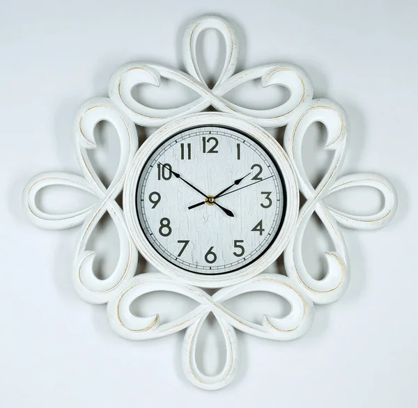 Reloj Pared Aislado Fondo Blanco — Foto de Stock