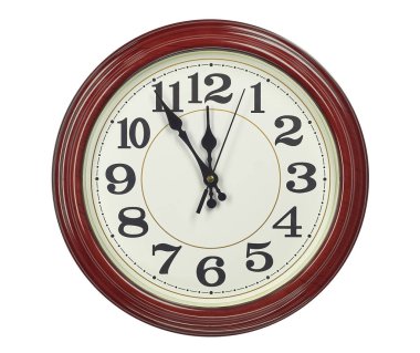 Kuvars duvar saati izole beyaz bir arka plan üzerinde