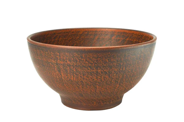 Clay Bowl White Background Top View — Stock Photo, Image