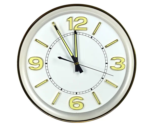 Quartz Wall Clock White Background Isolated — Stock Photo, Image