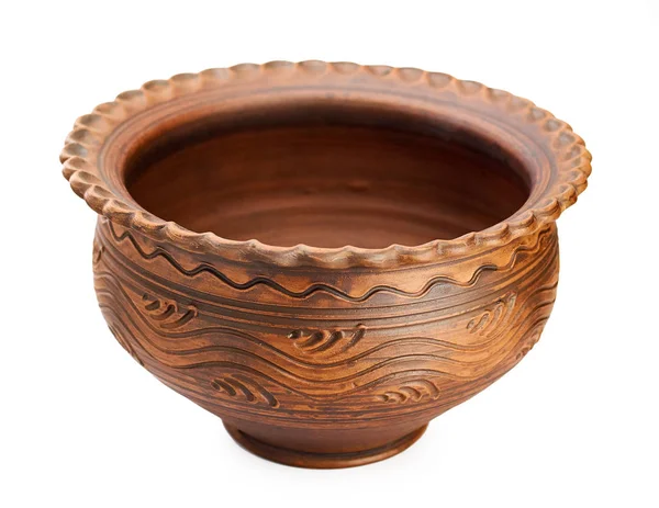 Ceramic Bowls White Background Decorative Handmade — Stock Photo, Image