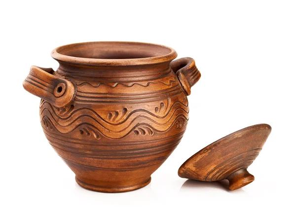 Ceramic Bowls White Background Decorative Handmade — Stock Photo, Image