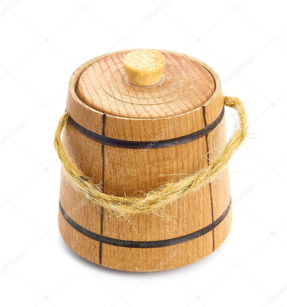 wooden tub on white with clipping path