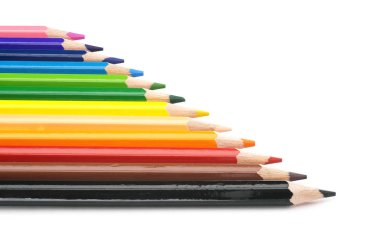 12 renk gökkuşağı close-up farklı renklerde kalemler