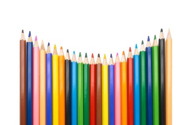 12 renk gökkuşağı close-up farklı renklerde kalemler