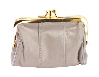 glamour kadın s zarif deri cüzdan üzerinde beyaz izole