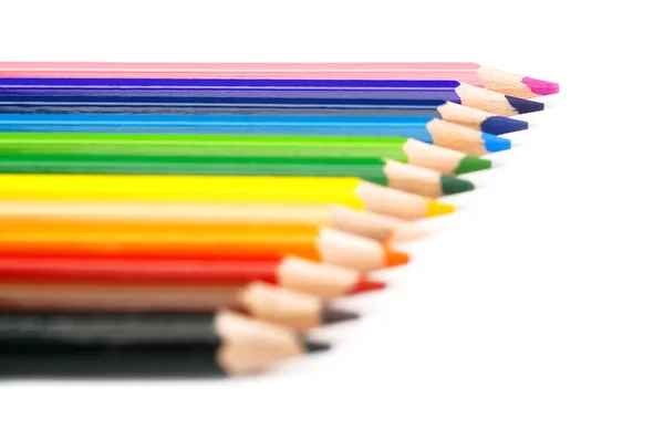 Pencils Different Colors Close Colors Rainbow — Stock Photo, Image