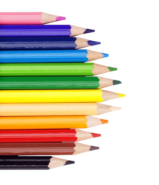 Bleistifte Verschiedenen Farben Nahaufnahme Von Farben Regenbogen — Stockfoto
