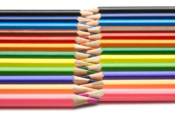 Pennor Olika Färger Närbild Färger Rainbow — Stockfoto