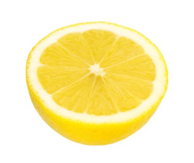 Limon. Taze limon beyaz izole. Bir kesim limon
