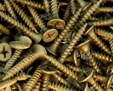 öz metal vida onaltılık başının üstüne beyaz bir arka plan ile dokunarak