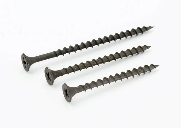 Self Tapping Metal Screw Hex Head White Background — Stock Photo, Image