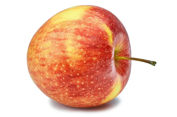 Velké čerstvé zralé červené jablko na bílém pozadí — Stock fotografie