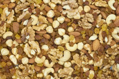 kuru üzüm fındık badem kaju fıstığı fındık ceviz karışımı tabak doku